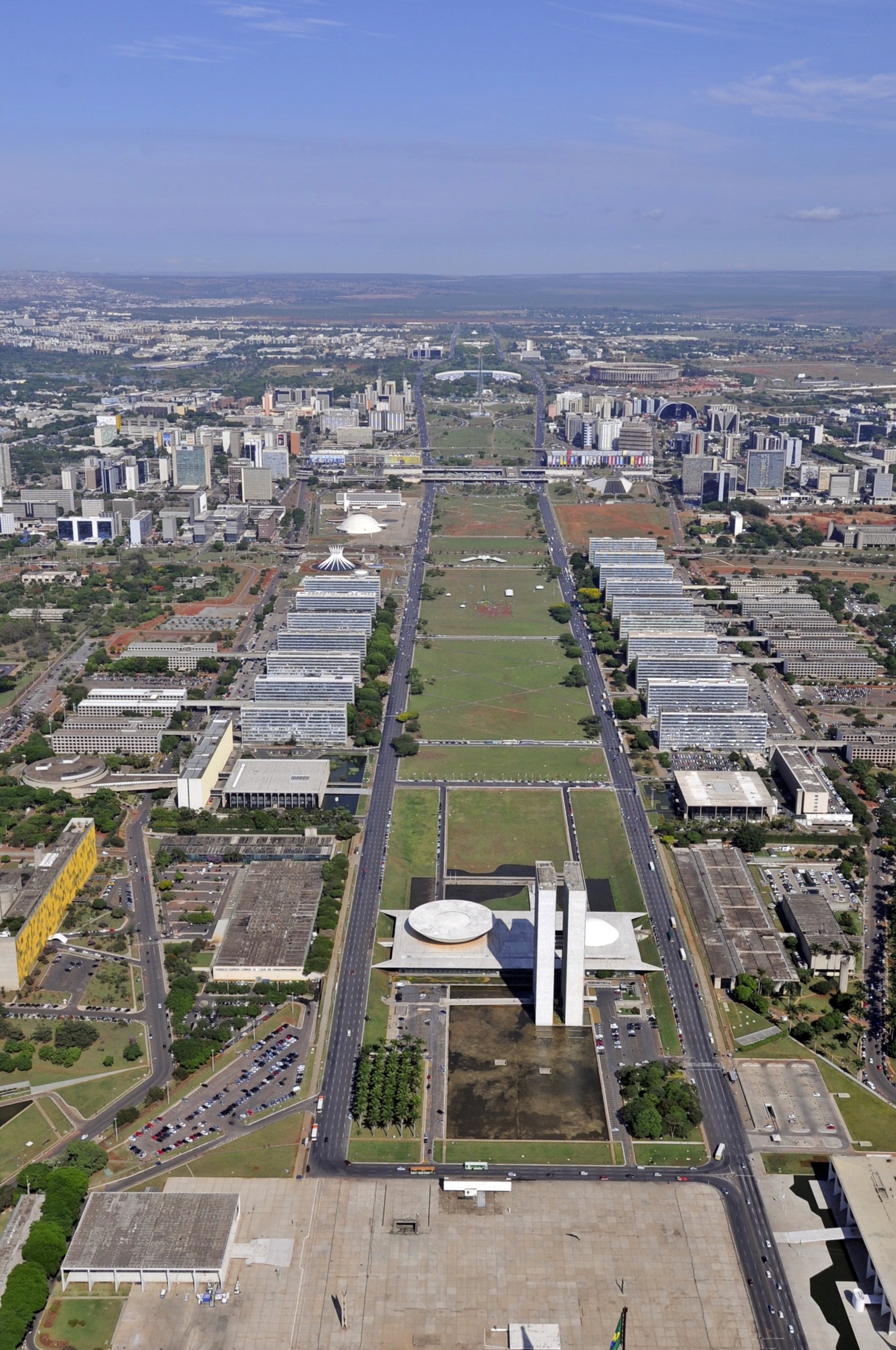 Monumental Axis Avenue and Brazilian National Congress - Brasilia