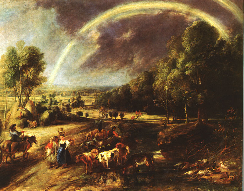 Landscape with a rainbow peter paul rubens