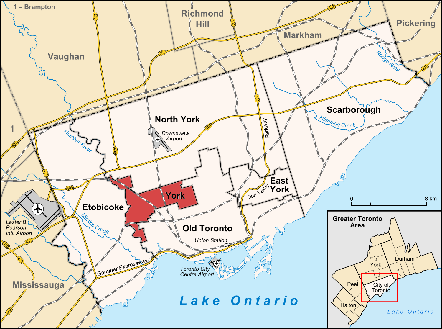 Lage von York in Toronto