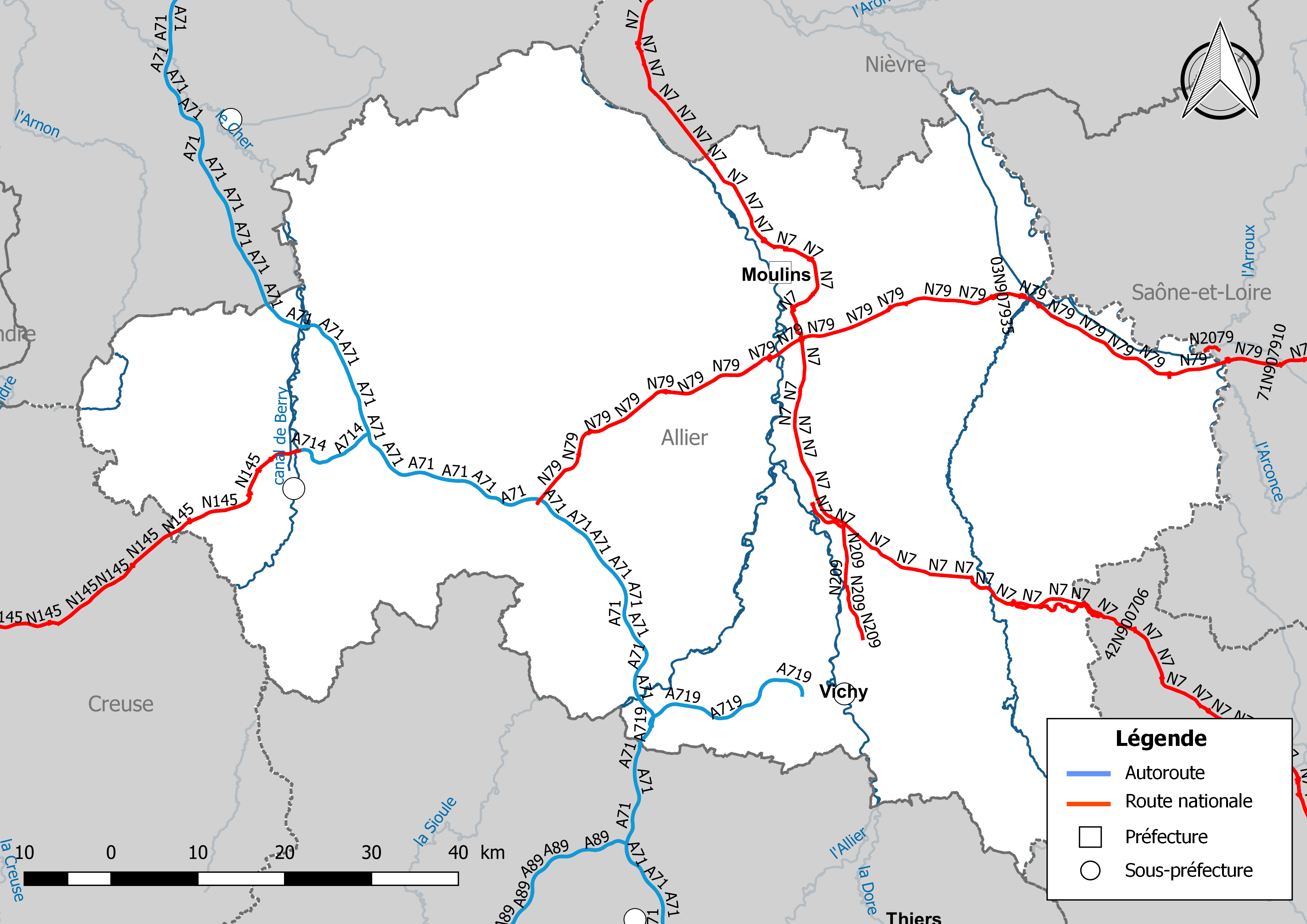 Réseau routier de l'Allier — Wikipédia