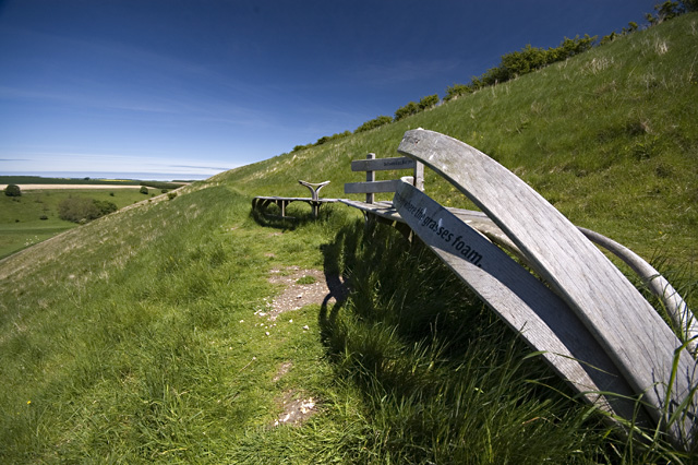 File:Benches above Horse Dale, near Huggate (geograph 3498736).jpg