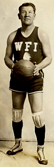 Thorpe with basketball, 1927