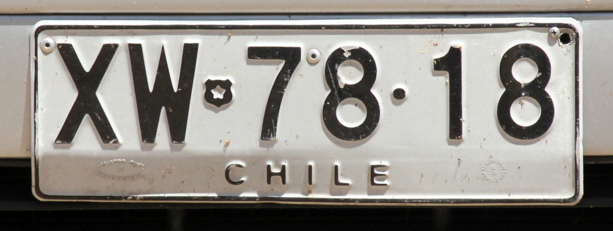 File Matricula Automovilistica Chile 1985 Xw 78 18 Particular Jpg Wikimedia Commons