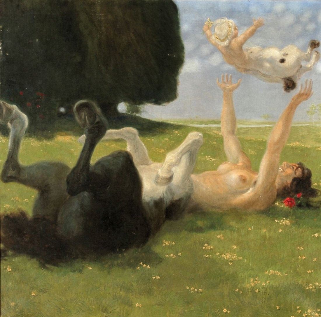 ''The Centaur Playing With Her Child''