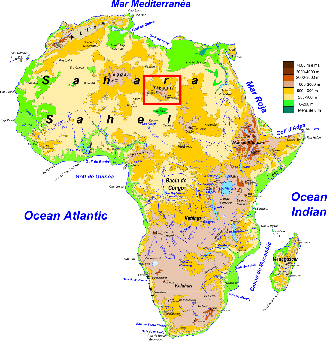 tibesti mountains map