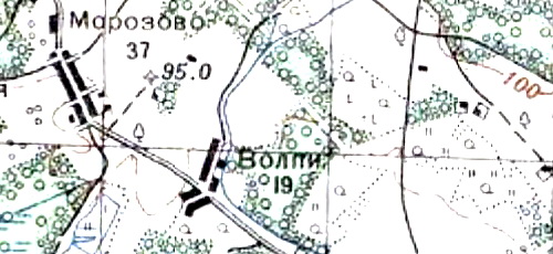 Деревня Волпи на карте 1940 года