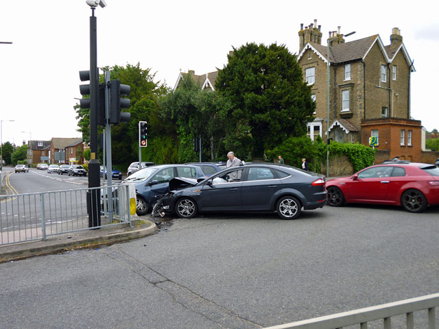 File:Accident at the traffic lights - geograph.org.uk - 2986964.jpg