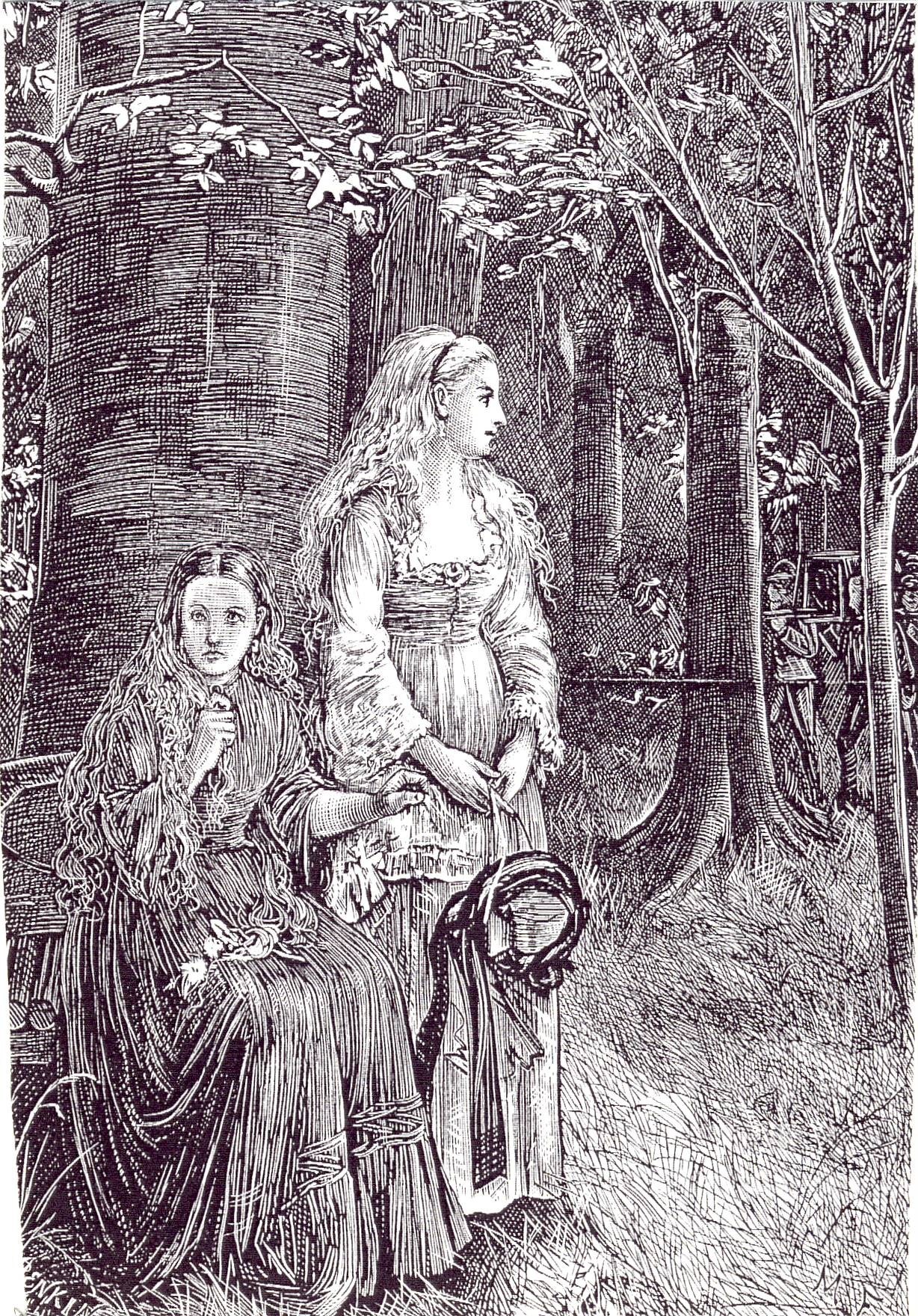 Illustration of Laura standing next to a sitting Carmilla