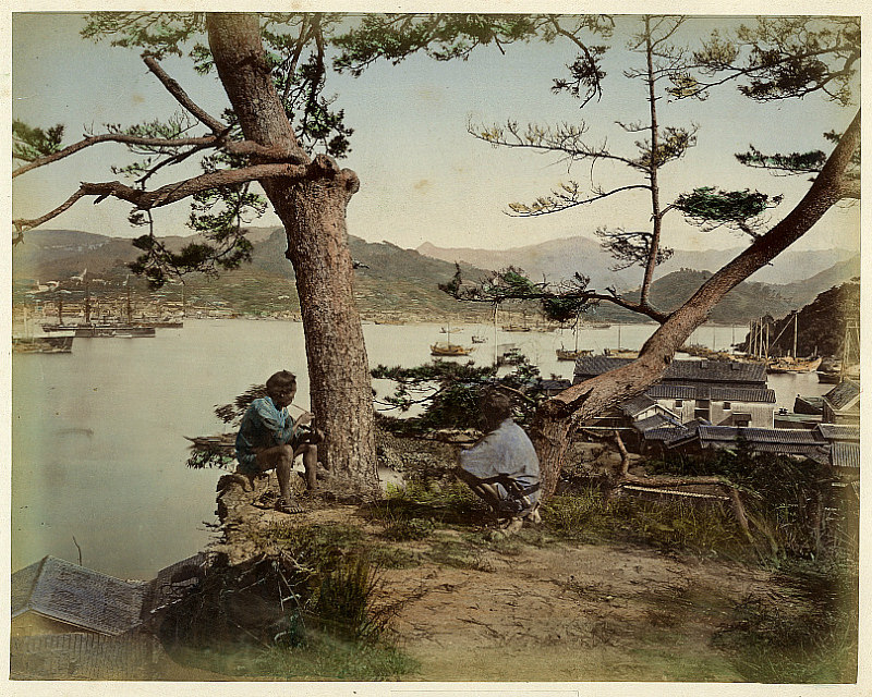 File:Kuichi Uchida View of Nagasaki Japan 1872 Hand-colored 
