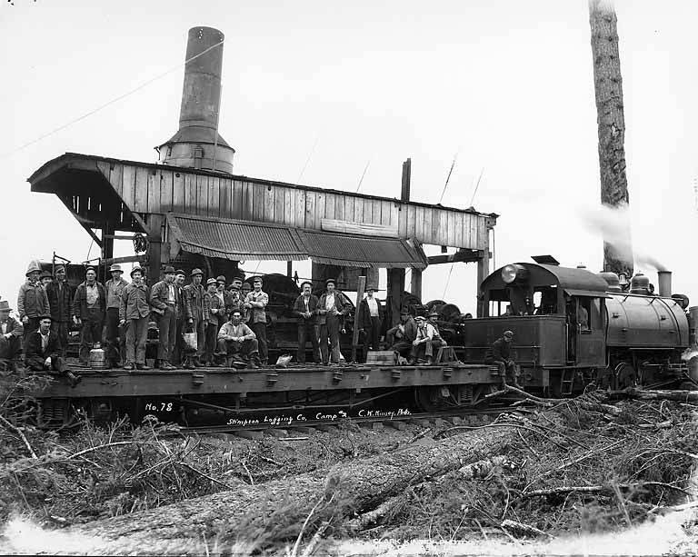 File:Loading crew with Willamette donkey engine and a Simpson Logging  Company Baldwin saddle tank locomotive, near Matlock, ca 1927 (KINSEY  1673).jpg - Wikimedia Commons