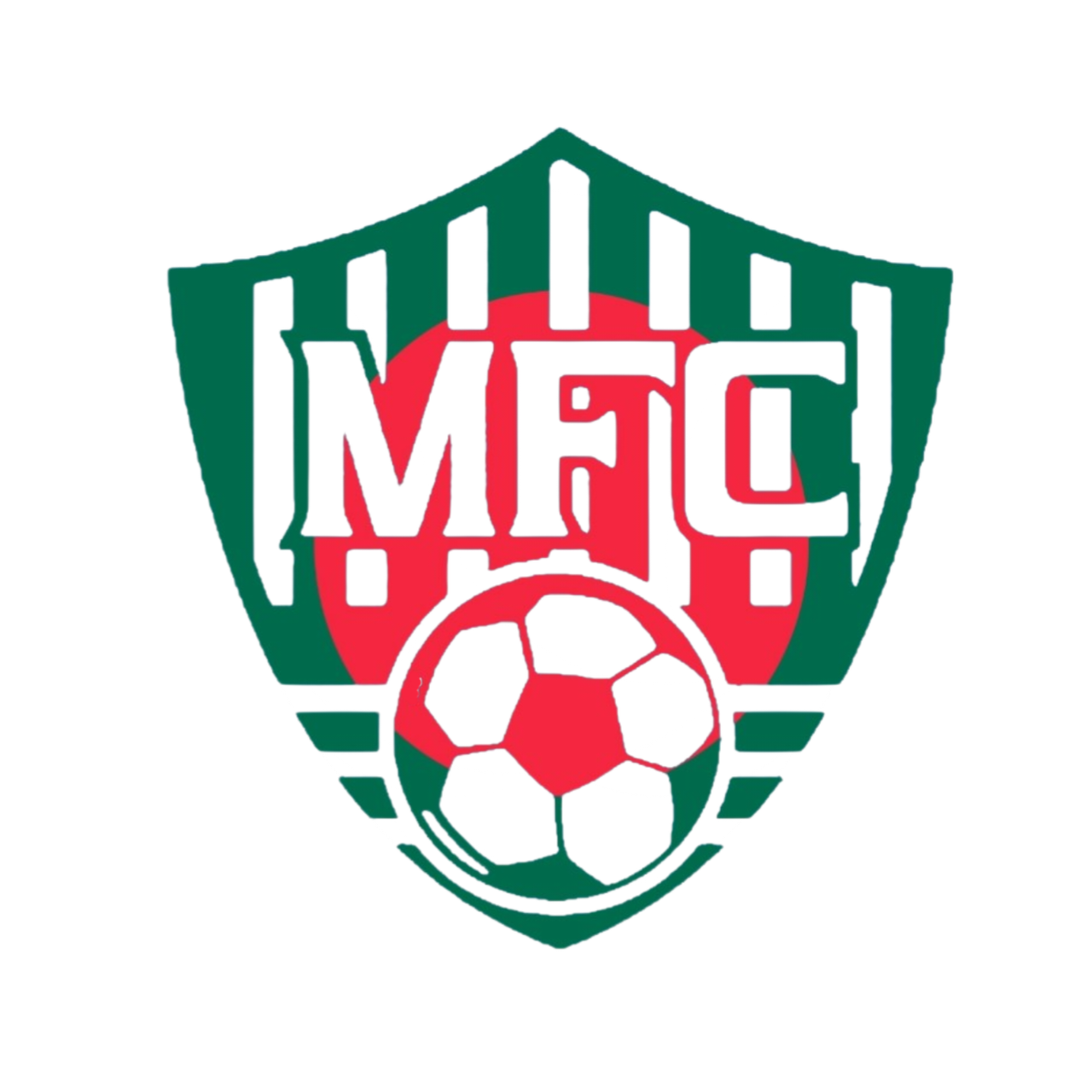 Mfc abstract monogram shield logo design on black Vector Image