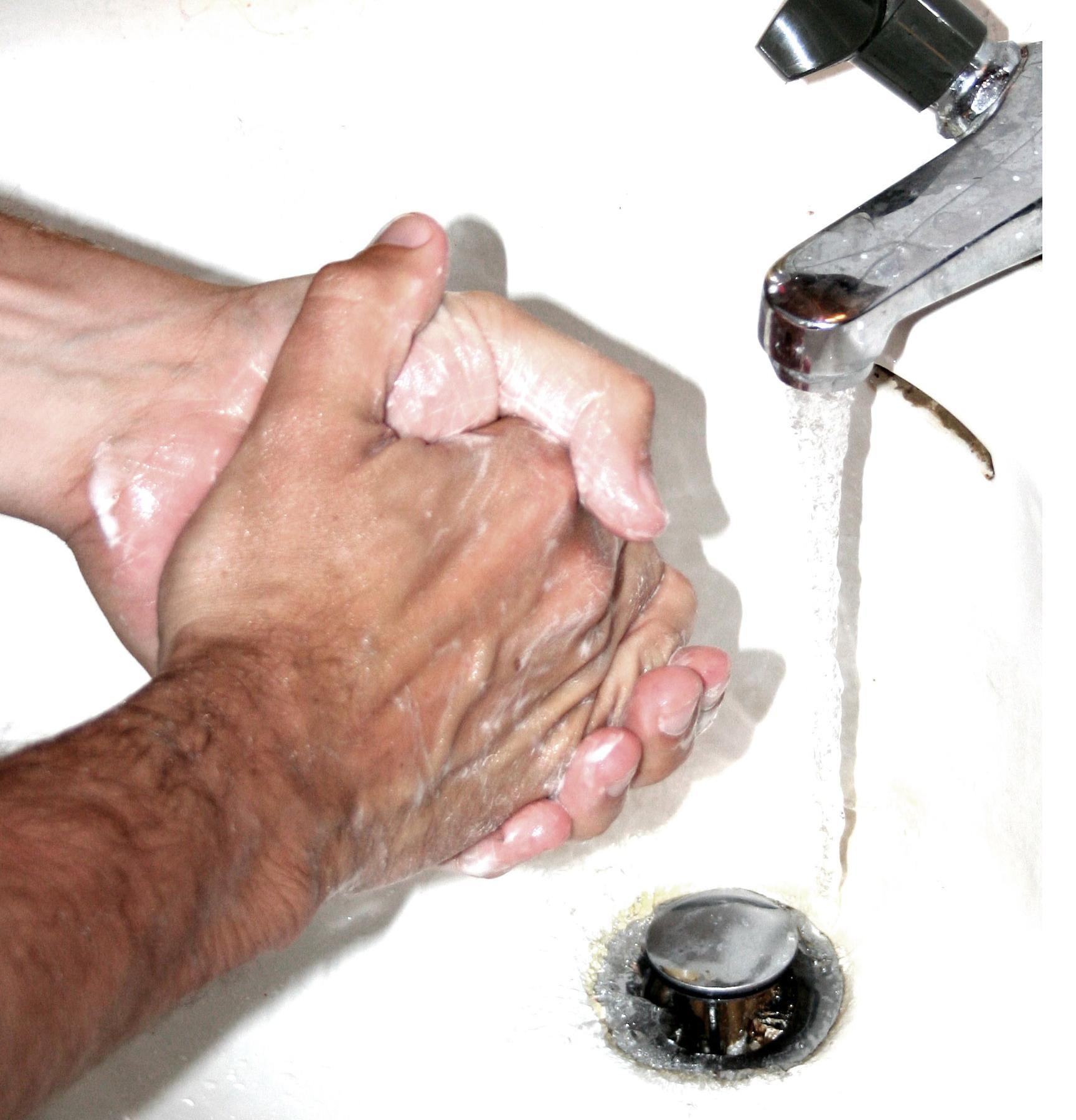 automatic hand wash with soap solution