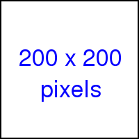 El cuadrado mostrado posee 200 por 200 pixeles.