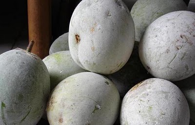 Wax gourds being sold in Indonesia