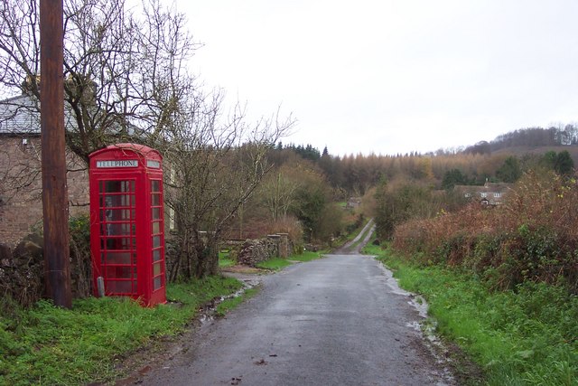 File:Telephone box and lane near Aylburton Common. - geograph.org.uk - 289339.jpg