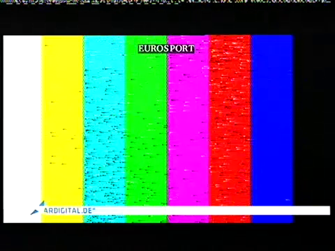Test pattern on German Eurosport feed before moving to digital broadcasting. Only after 11 seconds showing this test pattern, this channel, alongside the German FTA channels was closed on the analog frequencies.