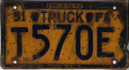 File:1951 Pennsylvania license plate T570E truck.jpg