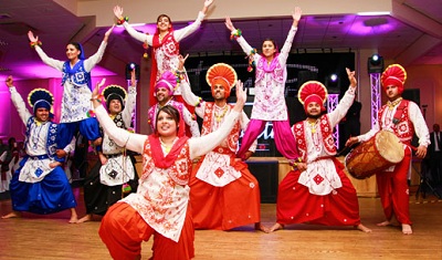Bhangra dancers in Punjab, India