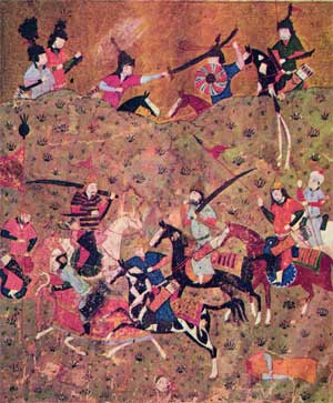 Artwork of the Battle of Dandanaqan Gaznaly-seljuk Dandanaqan.jpg