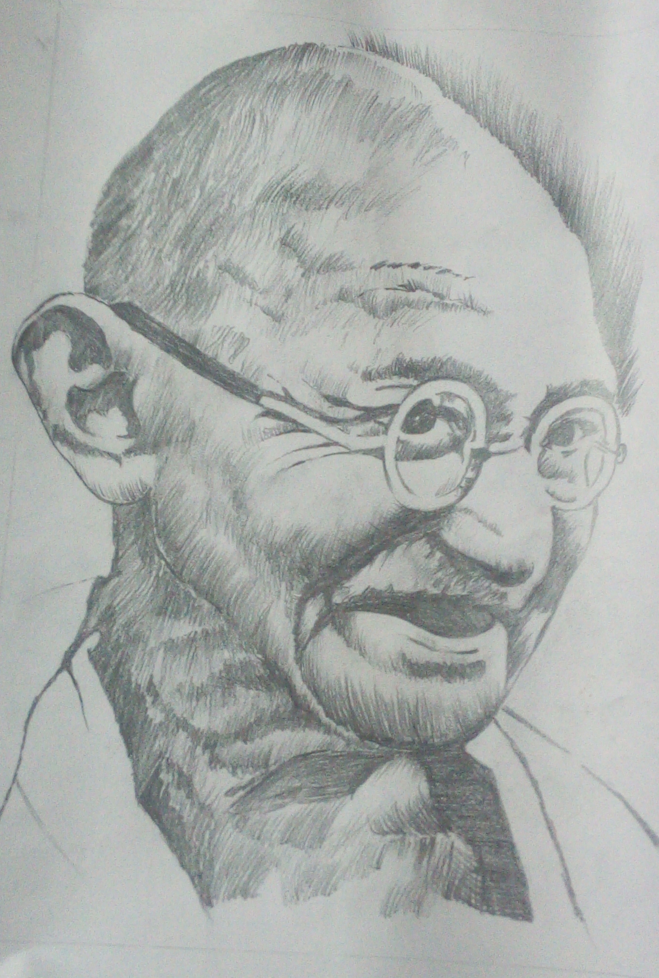 Gandhiji Drawing / Mahatma Gandhi Drawing with Oil Pastel / Gandhi Jayanti  Drawing Step by Step - YouTube | Oil pastel, Step by step drawing, Drawings
