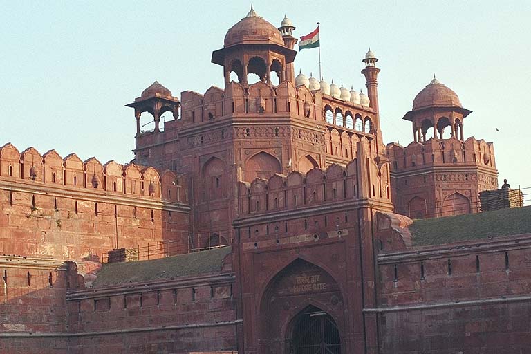 The Lahore Gate of the Red Fort. Old Delhi, India