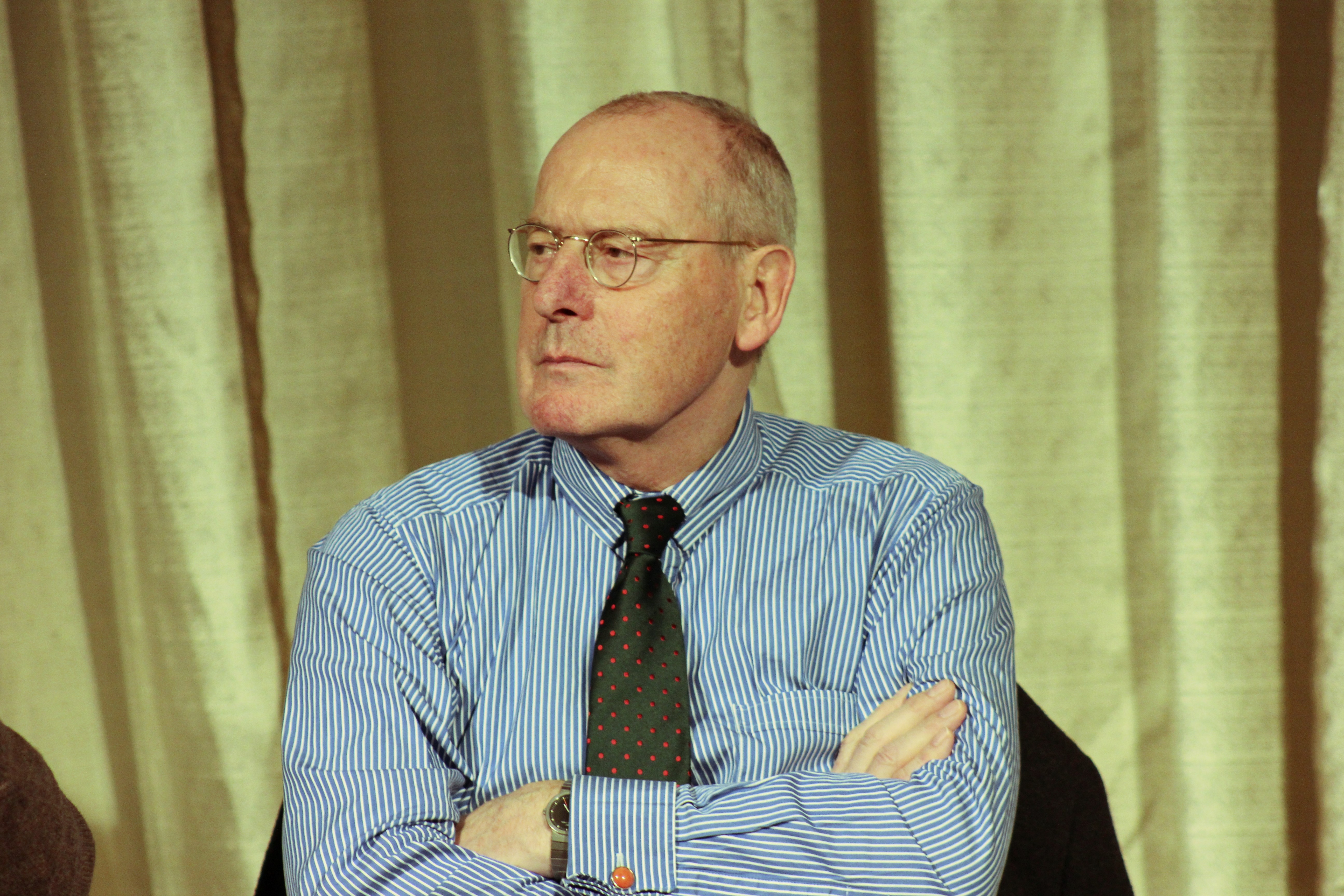 The philosopher Volker Gerhardt at the conference "Fall of Darkness" on January 25th, 2014 in the Berlin Volkbühne.