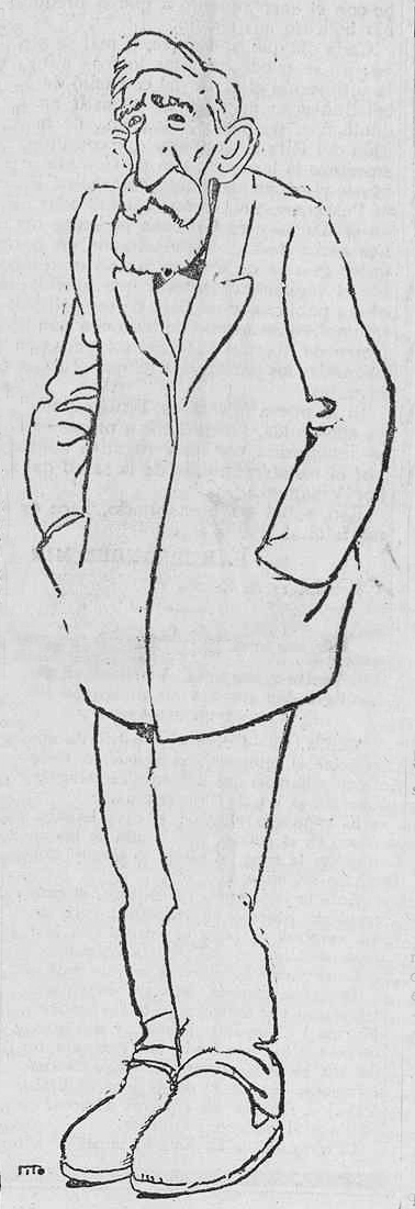 Caricatura de Bretón por Tito (La Libertad, enero de 1923)