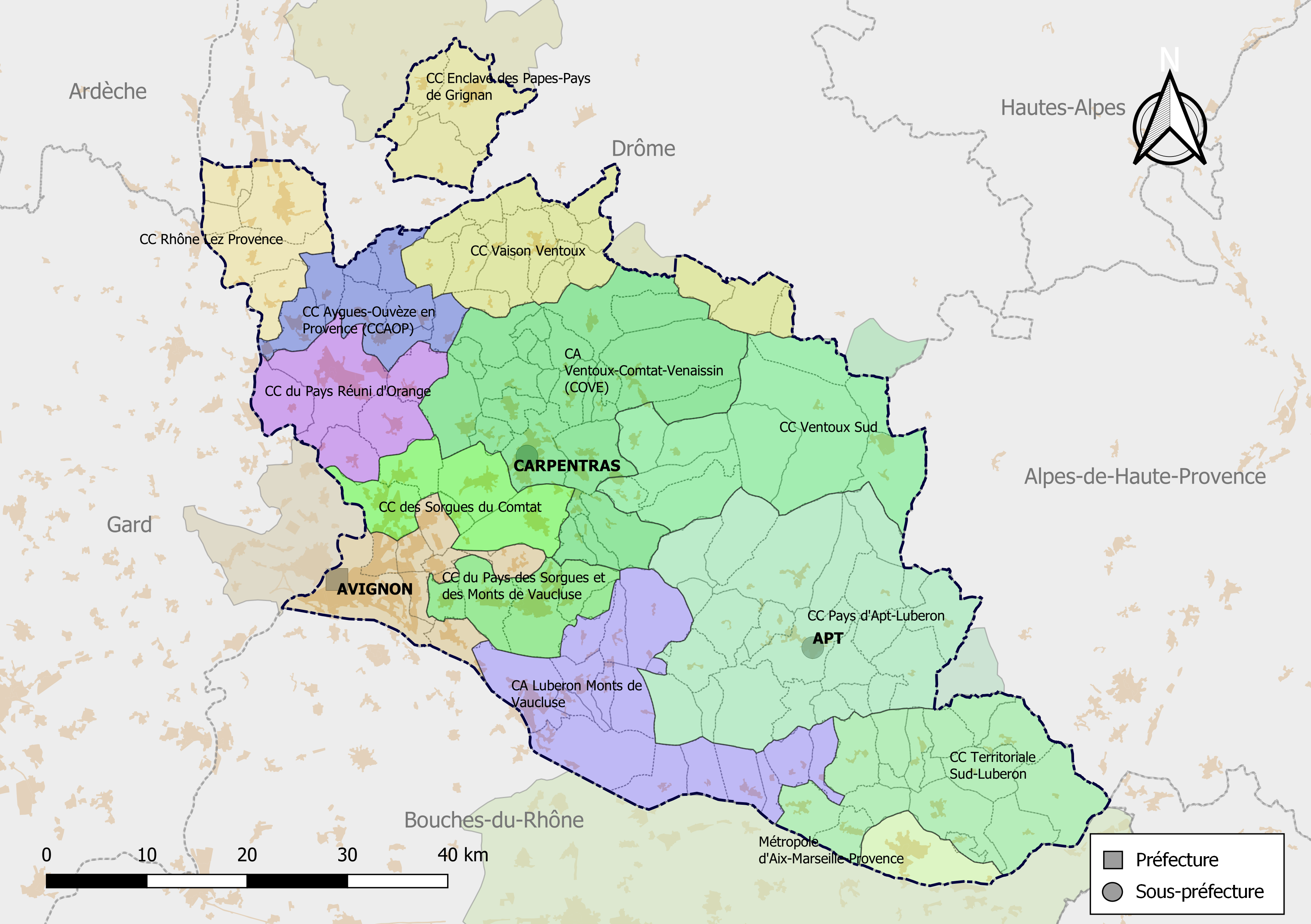 carte du vaucluse 84 Liste des intercommunalités de Vaucluse — Wikipédia