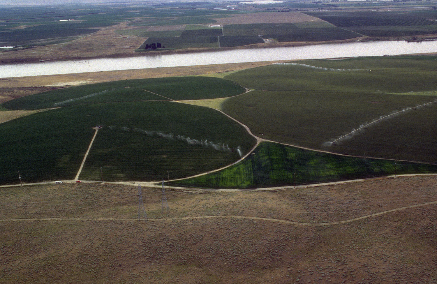 center pivot irrigation aerial