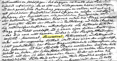 Karl-Maria Kertbeny coined the word homosexual in this 1868 letter. Homosexual.jpg