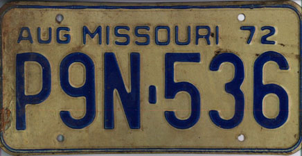 File:1972 Missouri license plate P9N-536.jpg