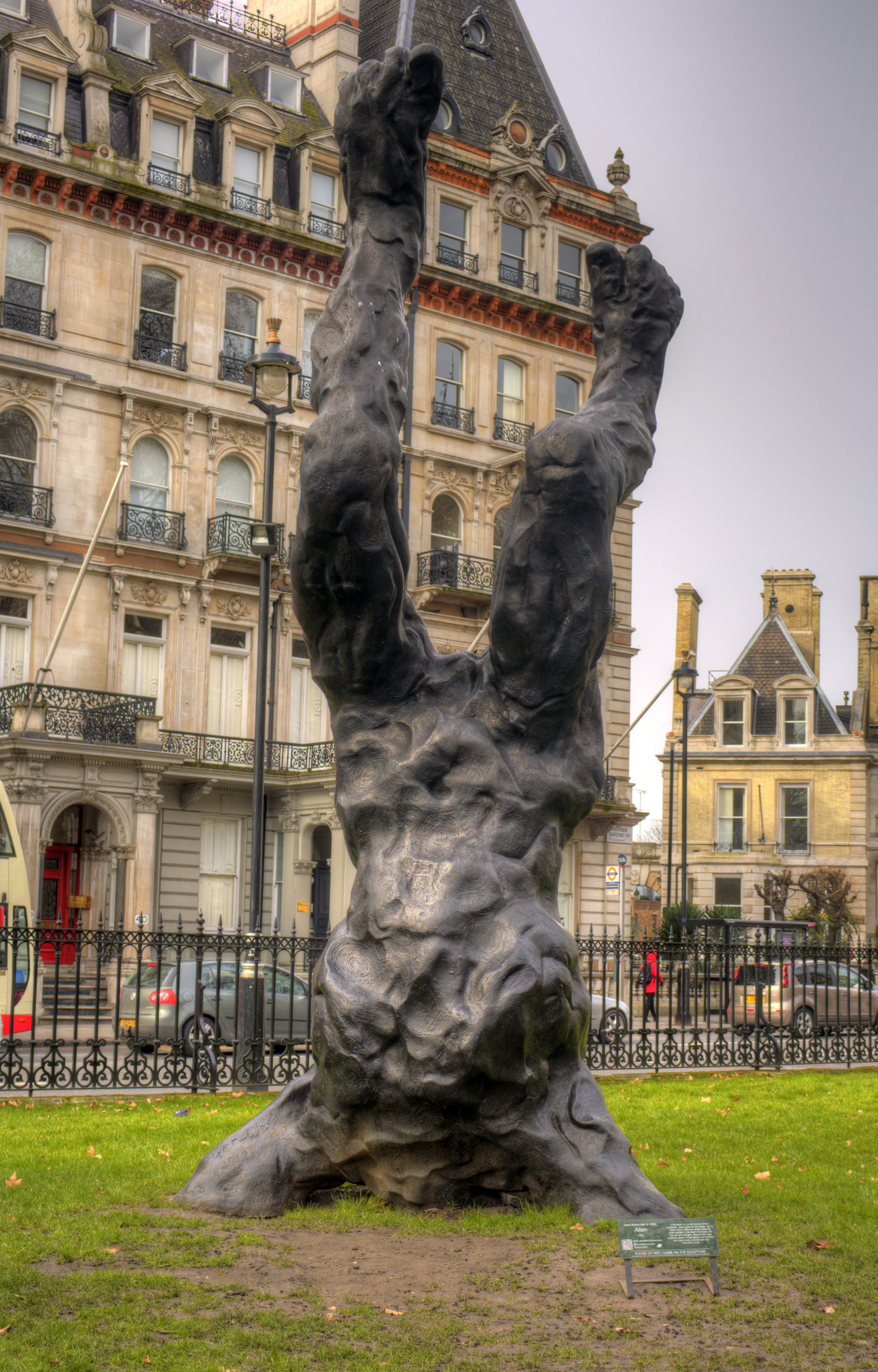 London, UK. 7th June, 2021. Shoppers near Louis Vuitton are out in the sun  around David Breuer-Weil's Alien 2 at the bottom of New Bond Street -  Public art sculptures by contemporary