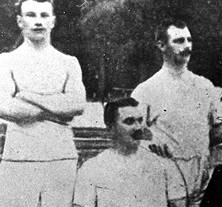 Karl Staaf, August Nilsson and Gustaf Söderström (clockwise from top-left) represented Sweden in a combined Scandinavian team.