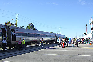 Carolinian at North Carolina State Fair station, October 2010.jpg