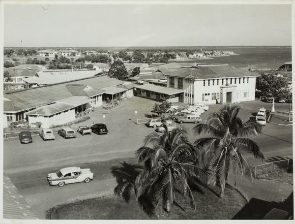 The Darwin Hospital was a former hospital that was located at Myilly Point in Larrakeyah, an inner suburb of Darwin, Northern Territory in Australia. It was the second public hospital to be built in the city, replacing a facility that had originally opened in 1874 nearby on Packard Street, Larrakeyah. The hospital had a short but eventful history, being extensively damaged by air-raids during World War II and by Cyclone Tracy in 1974. For most of its operating life, the hospital maintained segregated wards for Aboriginal patients, a policy that did not extend to those of mixed race or Asian descent. It was replaced by Royal Darwin Hospital in the early 1980s.