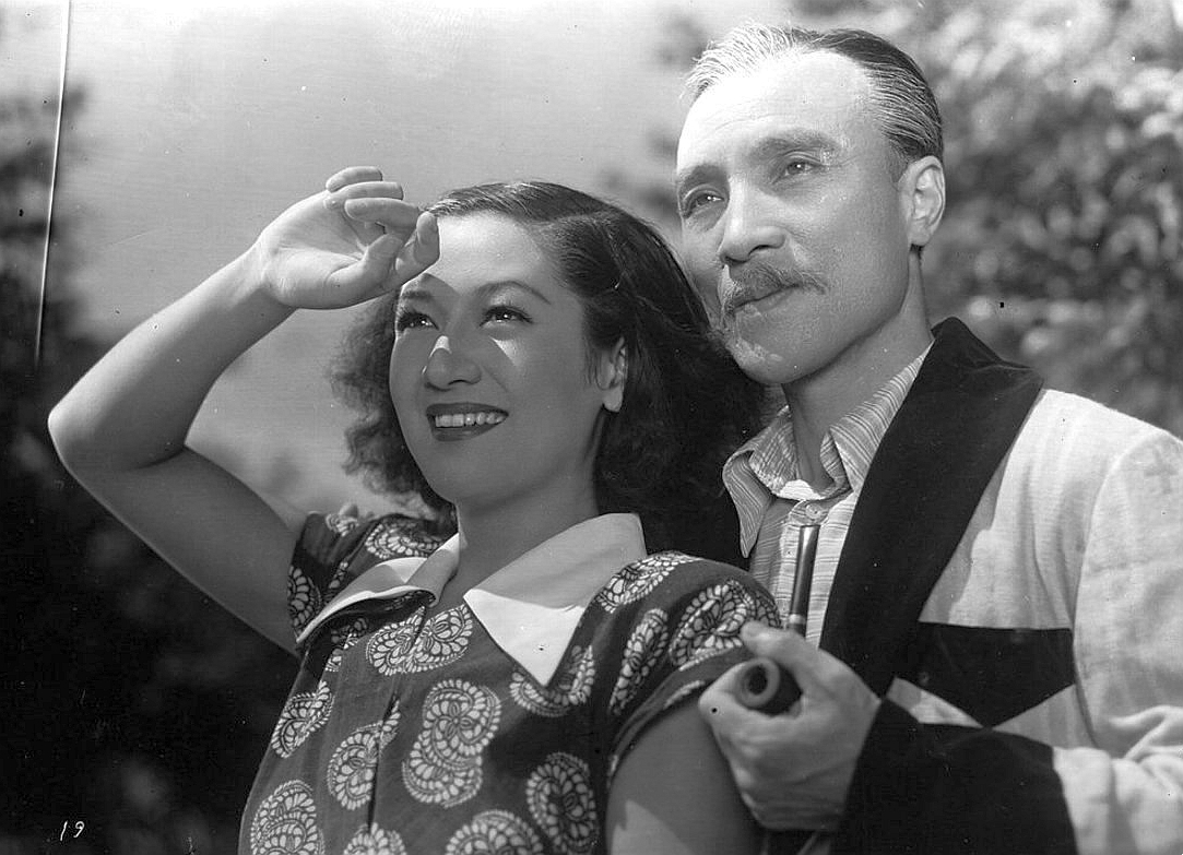 In ''[[A Ball at the Anjo House]]''  (1947) with [[Setsuko Hara]]