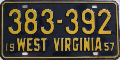 File:1957 West Virginia license plate.jpg