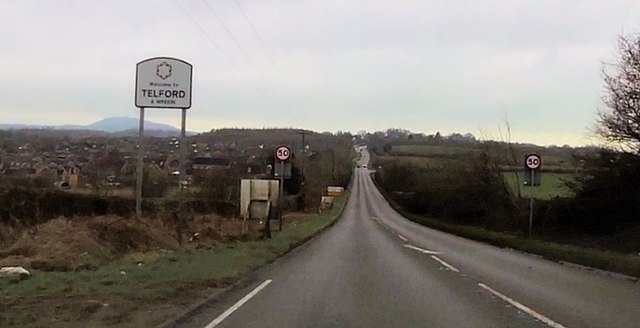 File:A5 approaching Telford - geograph.org.uk - 4378375.jpg