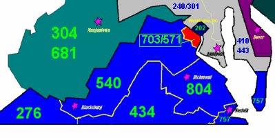 códigos de área 571 e 703