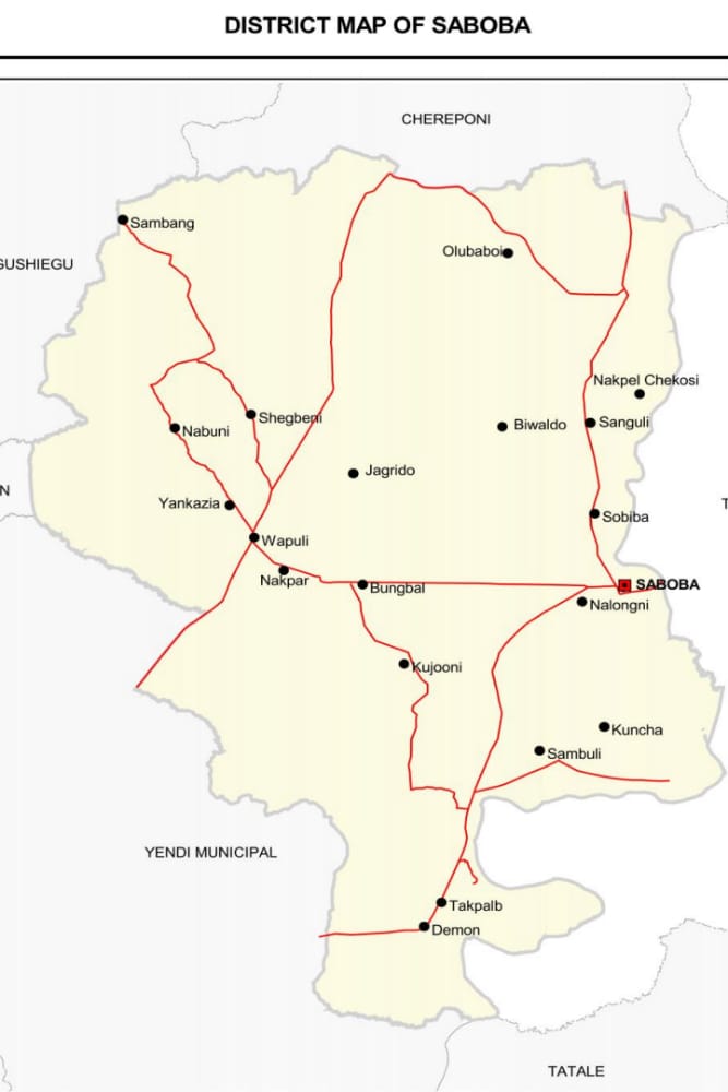 Map Of Saboba District Sobiba - Wikidata