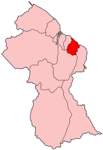 Mahaica-Berbice sulla mappa