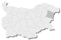 Карта на Бугарија, Варненската област е означена