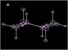 Computer ball-and-stick model of cyclohexane.