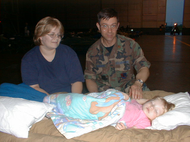 File:Air Force Reserve Major Monty Goodman, chief of services for the 507th Air Refueling Wing, at Tinker AFB, Ok., checks on two-year-old tornado survivor Victoria Vanhoorebeke, on May 4, 1999 990405-F-PB921-008.jpg