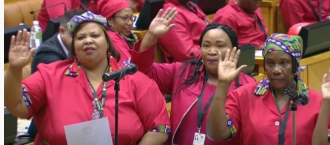 File:Heloise Arries and other EFF MPs on 22 May 2019.jpg