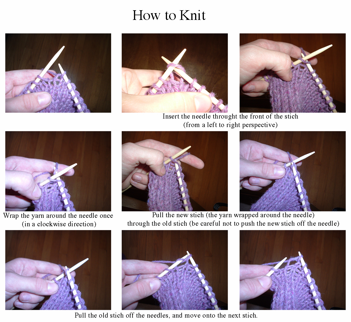 Knitting Commands For Beginners The Way To Knit Stitches