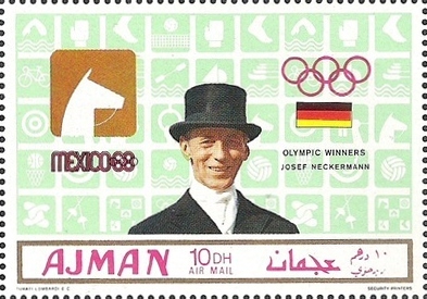 Josef Neckermann 1969 Ajman stamp