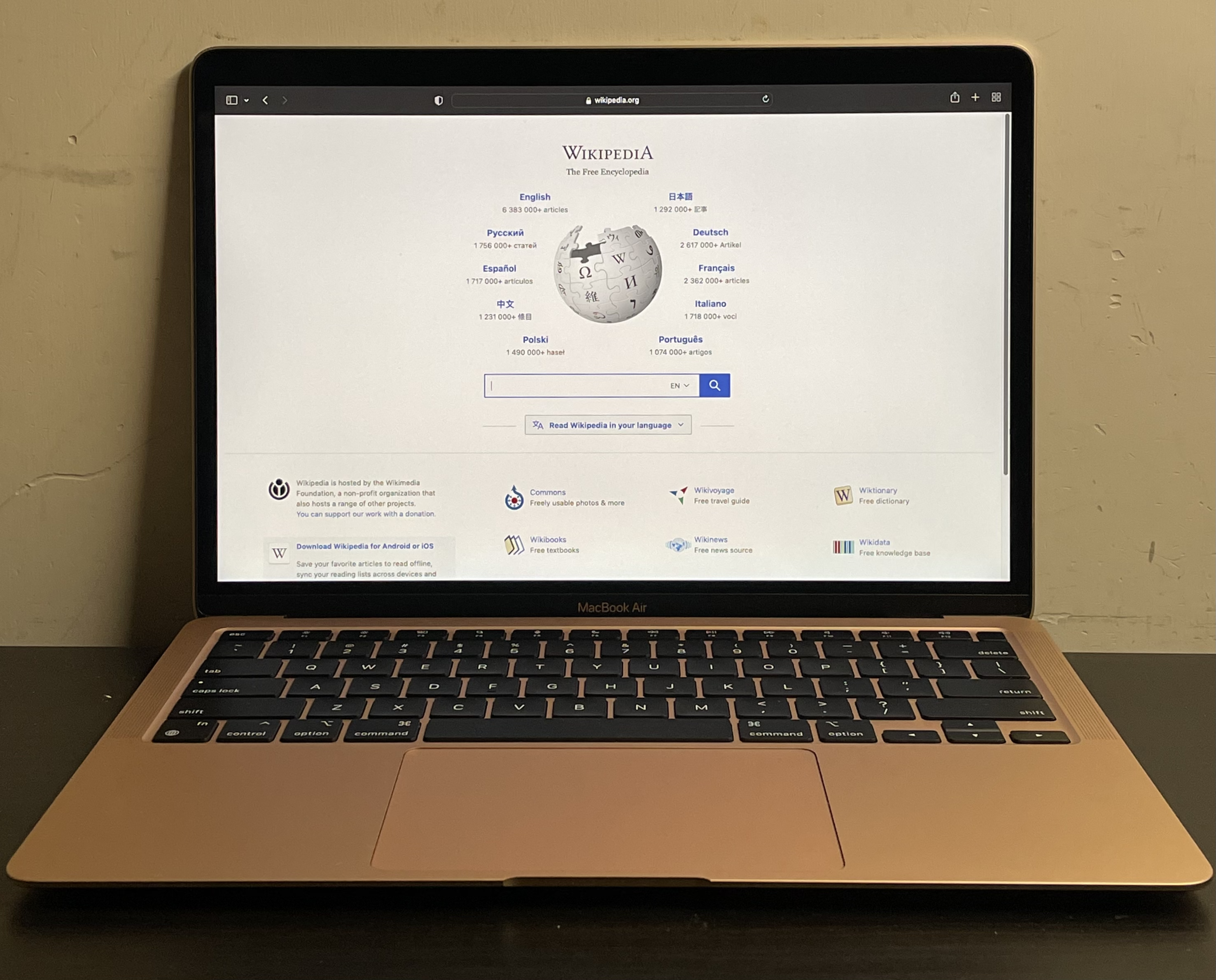 File:MacBook Air M1.png - 维基百科，自由的百科全书