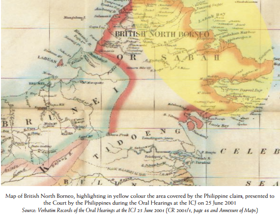 File:Map of British North Borneo, yellow area covered by the Philippine claim.PNG