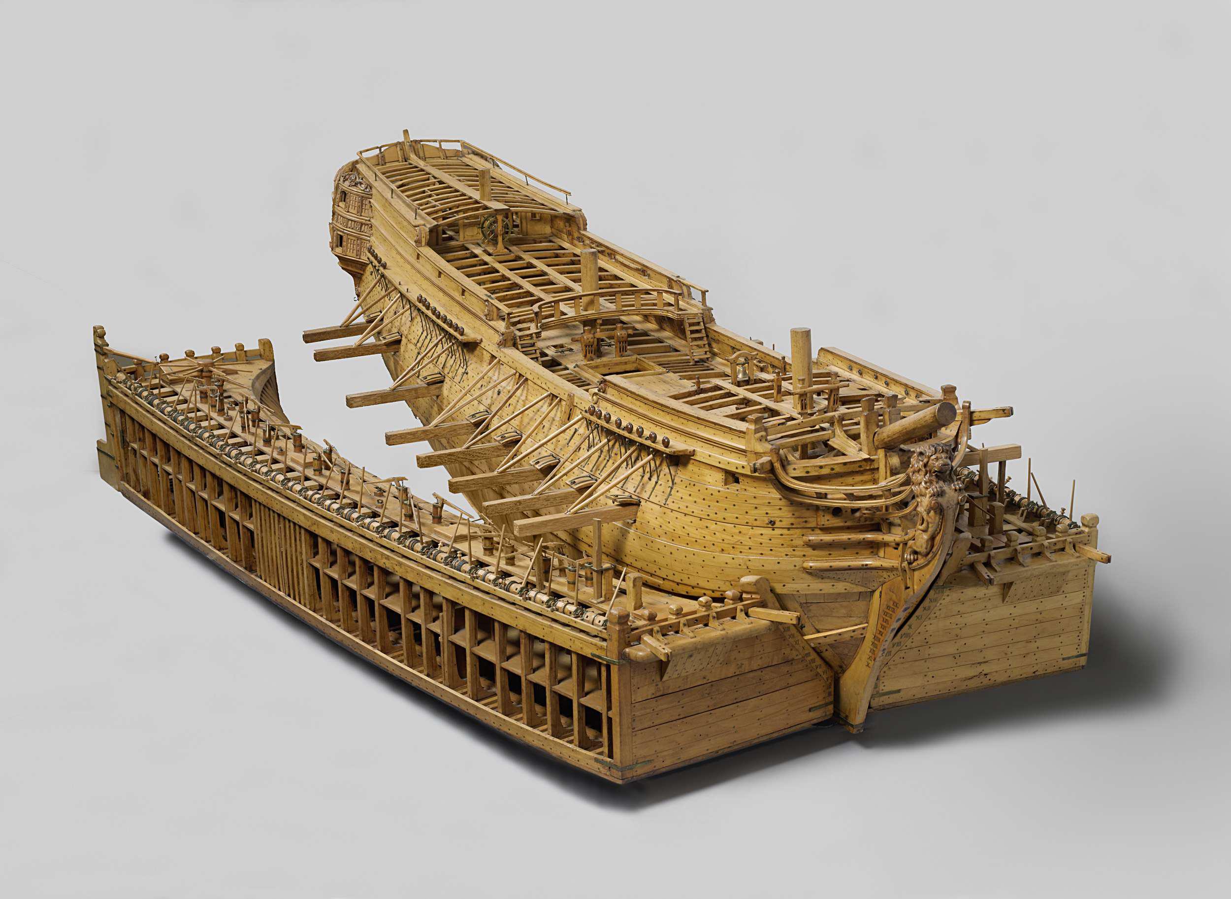 File:Model of an East Indiaman on ships camels, accredited 